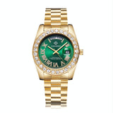 Men Quartz Watch With Diamond-Encrusted Roman Numeral Dial - Extra Image