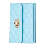 Horizontal Card Bag Mobile Phone Back Sticker With Metal Buckle - Blue
