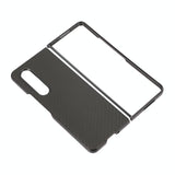 For Samsung Galaxy z Fold4 5G Carbon Fiber Texture Leather Phone Case - Pu Material - Brown