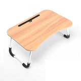 Portable Folding Desk with Fan & Lamp - Compact Design - White Maple