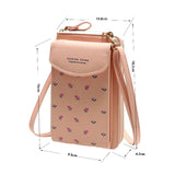Floral Multi Card Crossbody Bag For Women - Light Pink