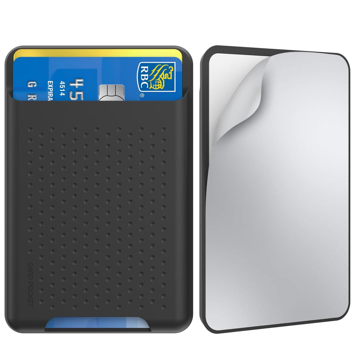 Universal Adhesive Silicone Card Case For Mobile Phones - Dark Gray