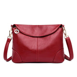 Stylish Soft Leather Shoulder Bag - Red - Extra Image