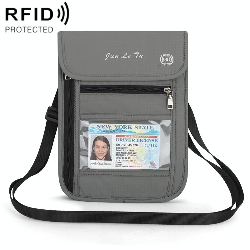 Rfid Passport Storage Bag Anti Theft Messenger - Black