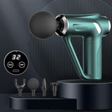 Electric Triangular Fascia Massage Gun - Green Lcd - Front View