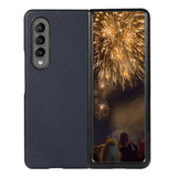 For Samsung Galaxy Z Fold4 5G Litchi Texture Case - Two Tone - Green
