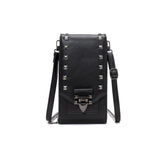 Diamond Rivet Shoulder Bag For Mobile Phones - Pink