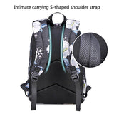 Small Fresh Printed Backpack Set - 3 Pieces for Students - Pink - Rear View