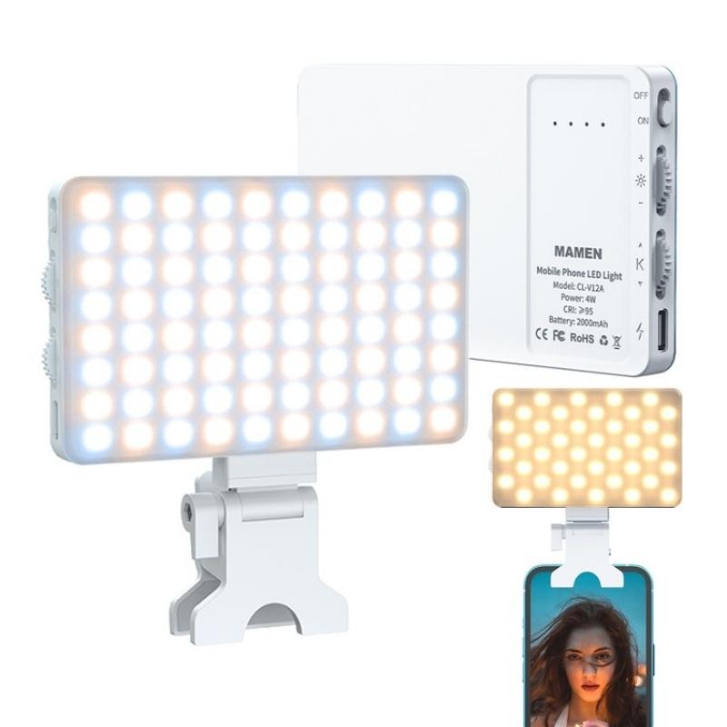 Portable Led Fill Light for Phone Laptop and Video Conferencing - White
