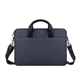 13.3 Inch Portable Laptop Bag with Single-shoulder Strap - Navy Cyan With Shoulder Strap