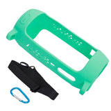 Shockproof Silicone Protective Case for Jbl Pulse4 with Carabiner & Lanyard - Mint Green - Rear View