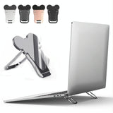 Foldable Metal Laptop Stand - Set of 2 - Silver - Top-Down View