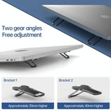 Foldable Metal Laptop Stand - Set of 2 - Silver - Rear View