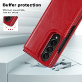 For Samsung Galaxy z Fold4 5G Foldable Phone Case with Double Buckle Card Slot - Rose Gold - Extra Image