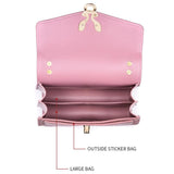 Stylish Crocodile Leather Crossbody Phone Bag - Pink - Rear View