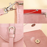 Stylish Crocodile Print Shoulder Bag - Pink - 45-Degree Angle