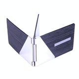 Metal Driver License Holder Fits Most Vehicles - Stripe Gray - 45-Degree Angle