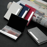 Stainless Steel Card Holder Sleek Business Accessory - Brown - Rear View