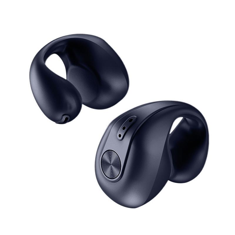 Wireless Dual Ear Bone Conduction Bluetooth Earphones - Mini Sport Clip - Blue