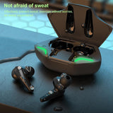 Wireless Gaming Earbuds with Bluetooth 5.0 and Led - Yellow - Low Angle