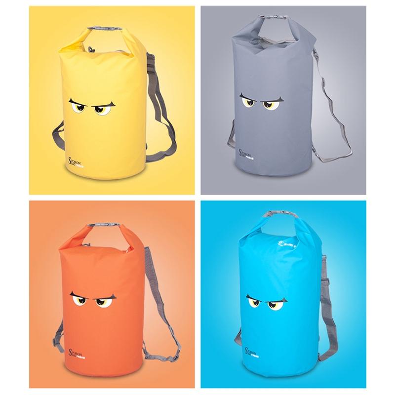 Waterproof Beach Bag For Outdoor Activities Pvc Mesh Cloth Storage Bucket For Swimming Rafting And Seaside Fun - Orange