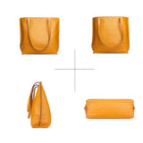 Stylish Leather Tote For Women - Dark Green - 45-Degree Angle