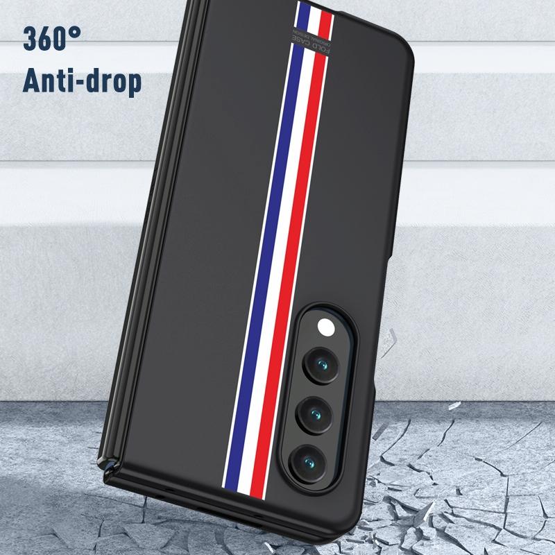 For Samsung Galaxy Z Fold4 5G Frosted Skin Case - Slim & Stylish - Pink Color Bar