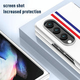 For Samsung Galaxy Z Fold4 5G Frosted Skin Case - Slim & Stylish - Pink Color Bar - Rear View