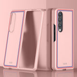 For Samsung Galaxy Z Fold4 5G Frosted Skin Case - Slim & Stylish - Pink Color Bar