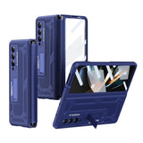 For Samsung Galaxy Z Fold4 5G Telescopic Hinge Foldable Phone Case With Stand - Green