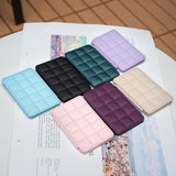 Grid Pattern Card Bag Sticker For Mobile Phones - Beige - Close-Up Angle