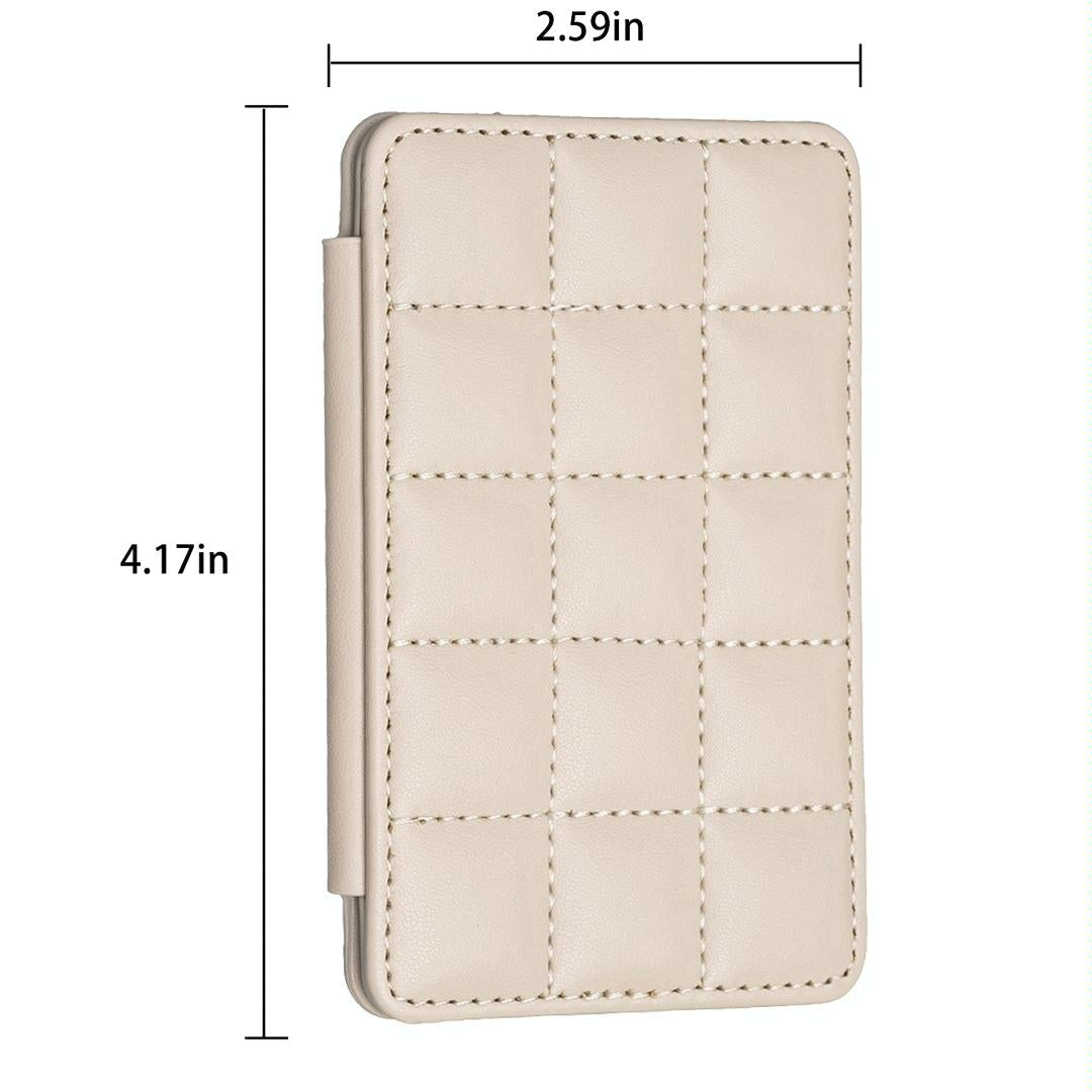 Grid Pattern Card Bag Sticker For Mobile Phones - Beige
