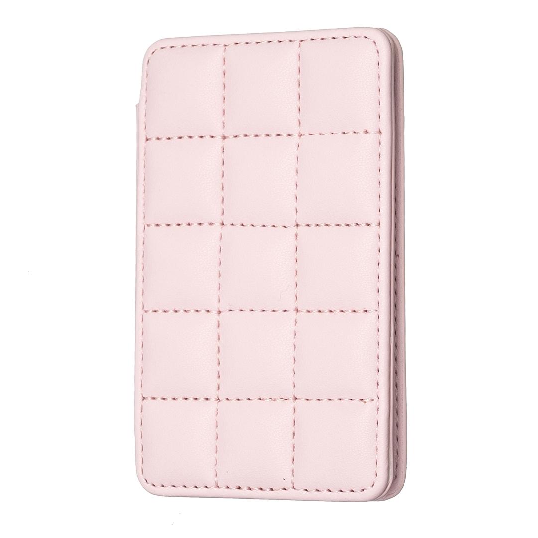 Grid Pattern Card Bag Sticker For Mobile Phones - Beige