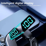Digital Display Bone Conduction Bluetooth Headset - Sporty Design - Blue - 45-Degree Angle