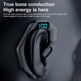Digital Display Bone Conduction Bluetooth Headset - Sporty Design - Blue - Close-Up Angle