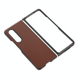 For Samsung Galaxy Z Fold4 5G Sheep Texture Leather Phone Case - Brown