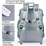 Large Capacity Simple Style Travel Backpack - Light Blue - Rear View