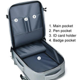 Large Capacity Simple Style Travel Backpack - Light Blue - Close-Up Angle