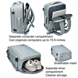 Large Capacity Simple Style Travel Backpack - Light Blue - Low Angle