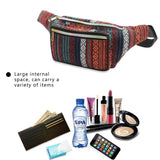 Boho Ethnic Style Waist Bag 34 X 15Cm - Style-D