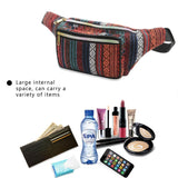 Boho Ethnic Style Waist Bag 34 X 15Cm - Style-D - Rear View