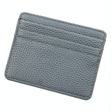 Lychee Pattern Mini Card Holder Multi Card Slots Ultra Thin Coin Purse - Beige