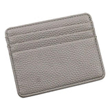 Lychee Pattern Mini Card Holder Multi Card Slots Ultra Thin Coin Purse - Beige - Extra Image