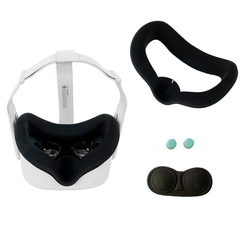 Silicone Vr Eye Mask Lens Cover Set for Oculus Quest 2 - Navy Blue