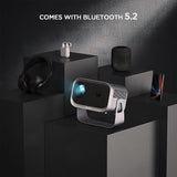 Compact Smart Home Theater Projector - Portable - Android 4K Hd Version - Rear View