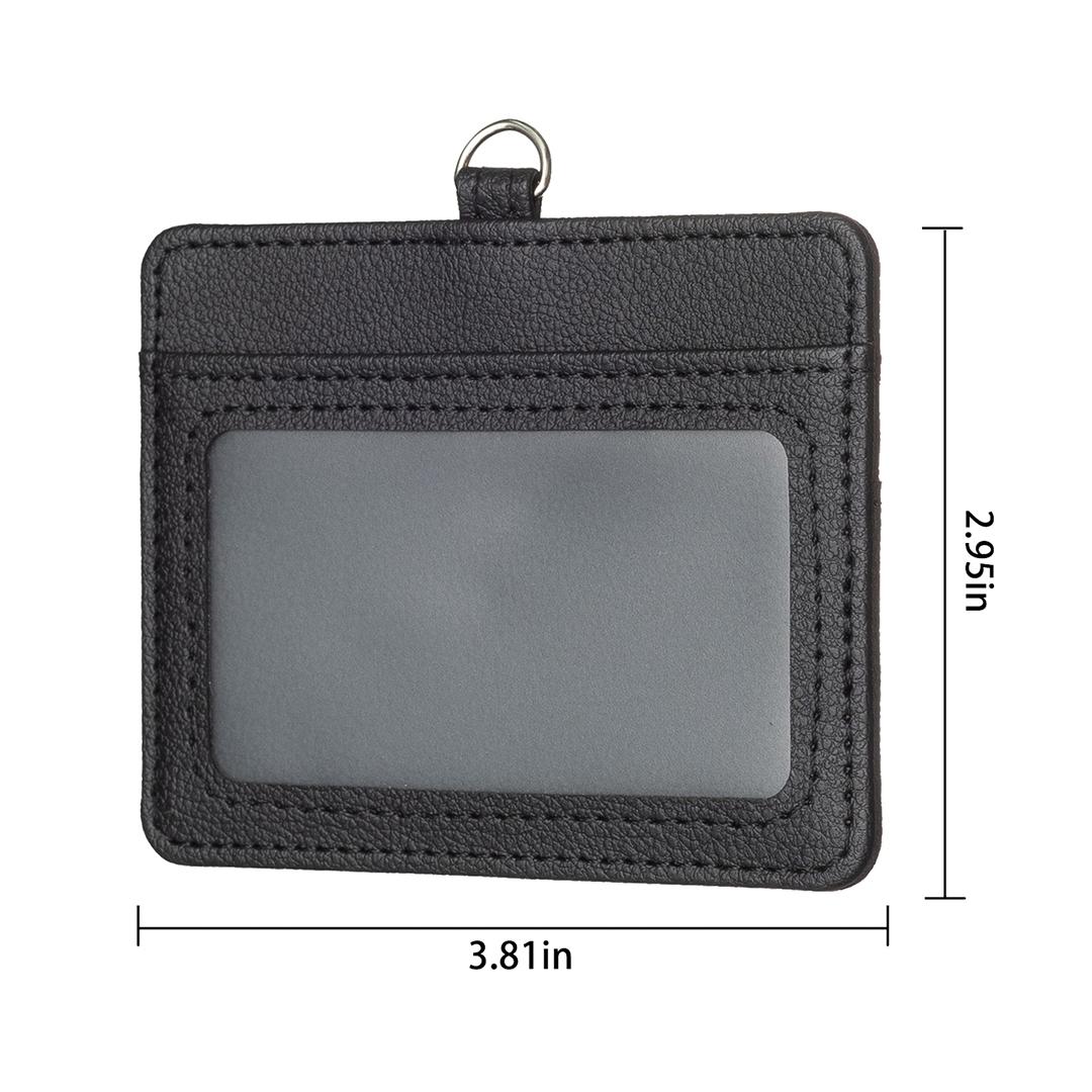 Horizontal Id Card Bag & Lanyard - Black