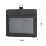 Horizontal Id Card Bag & Lanyard - Black - Side View