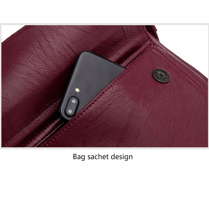 Stylish Leather Shoulder Bag For Summer - Red