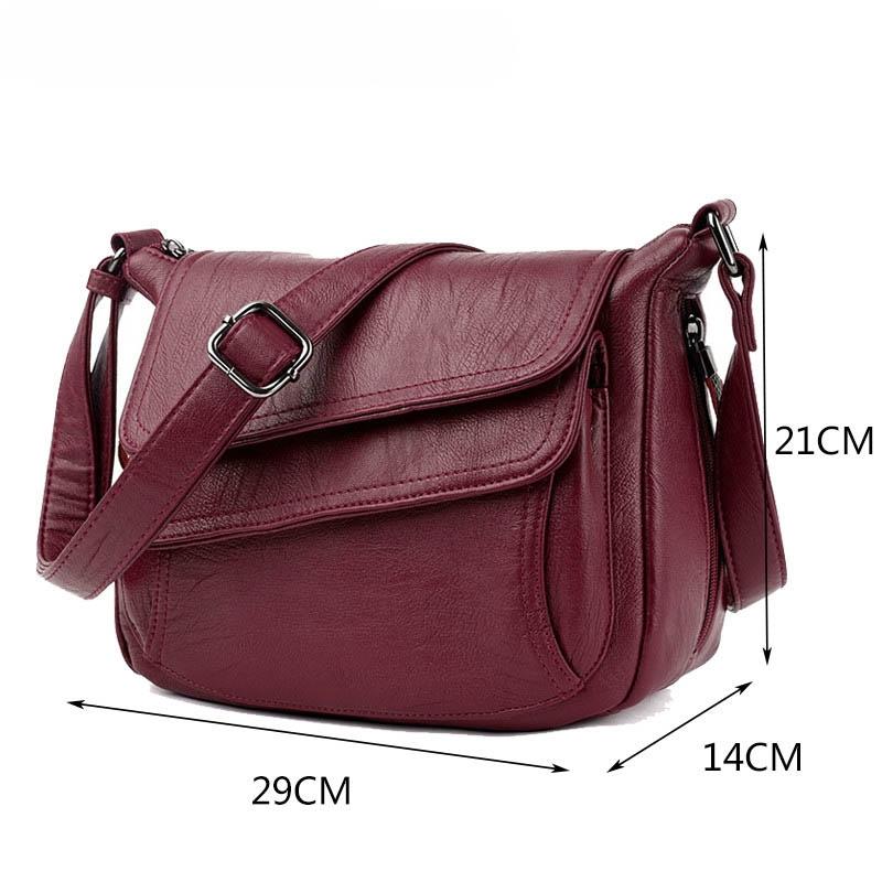 Stylish Leather Shoulder Bag For Summer - Red