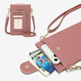 Stylish Thin Messenger Bag For Women - Light Pink - Close-Up Angle